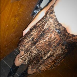 Dolce & Gabanna X Skims Leopard Babydoll Bustier Dress